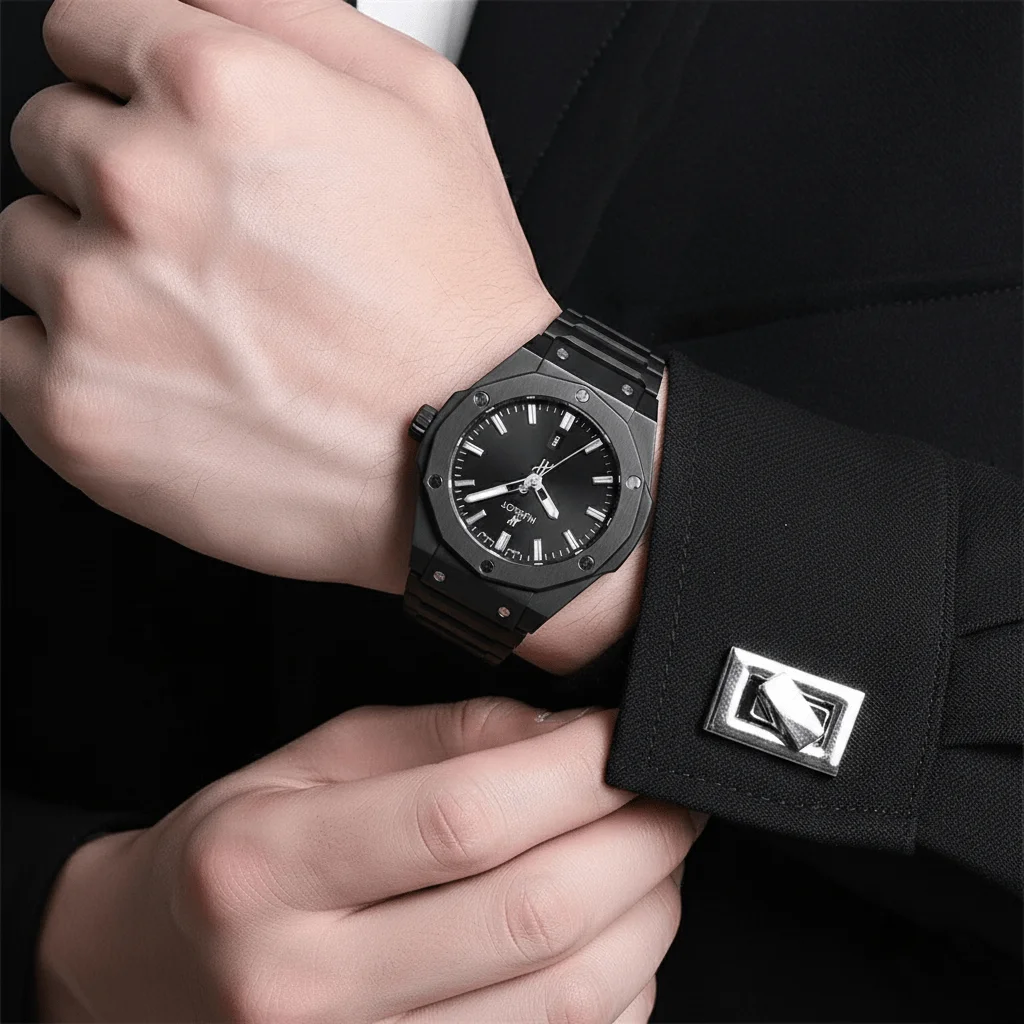 Hublot Geneve Butterfly Lock Chain Watch | Black - Image 2